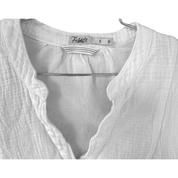 Faherty Kasey Cotton Gauze Casey Tiered Ruffle Bell 3/4 Sleeves Dress.Size Small - Picture 5 of 10